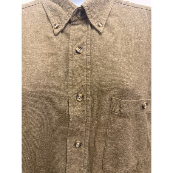VTG David Taylor Mens L 100% Cotton Long sleeve Button down Green Brown Green - Picture 2 of 4